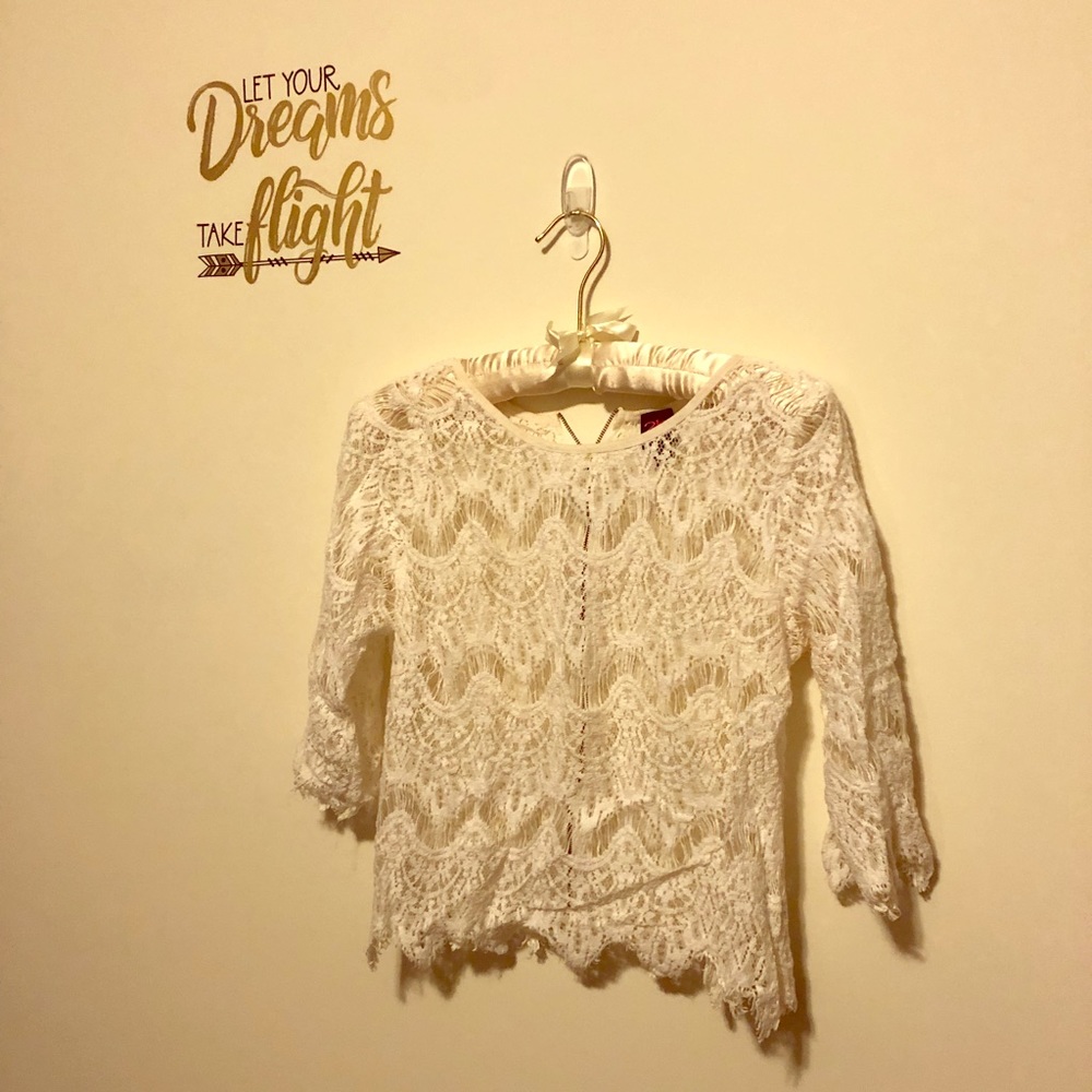 Bebe white Lacey top